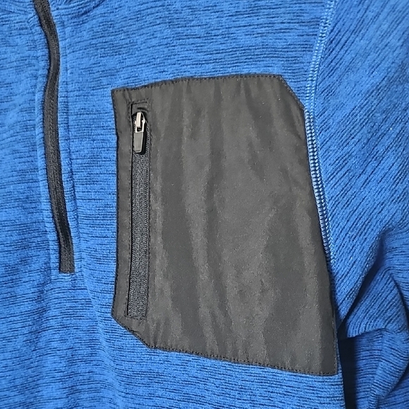 Champion Boy's Blue and Black Fleece Quarter Zip-Up Sweater Large 10/12 - Picture 2 of 8